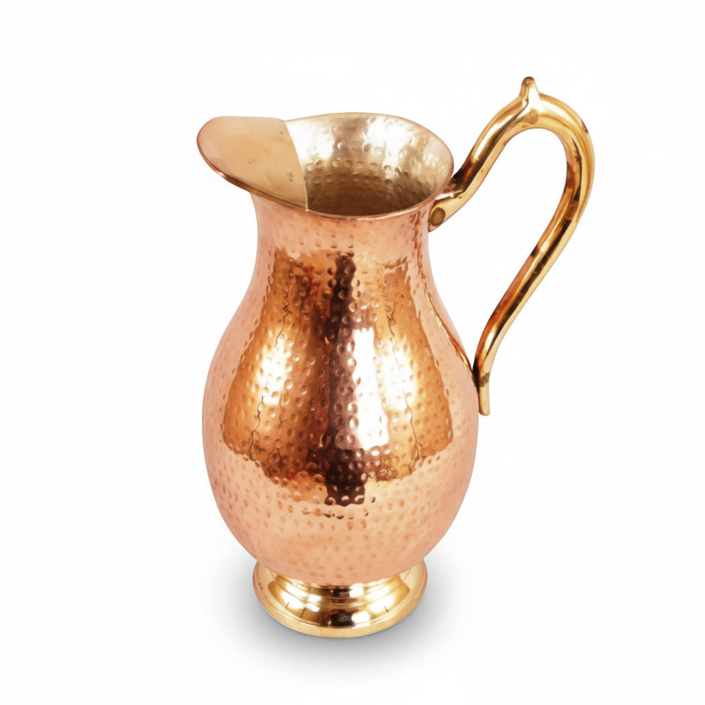 Pure copper tin hammered mughlai style jug hammered, 1750 ML